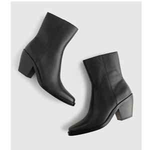 NEW Madewell Idris Side Zip Ankle Boot Women Size 9 Black Leather Western OA517